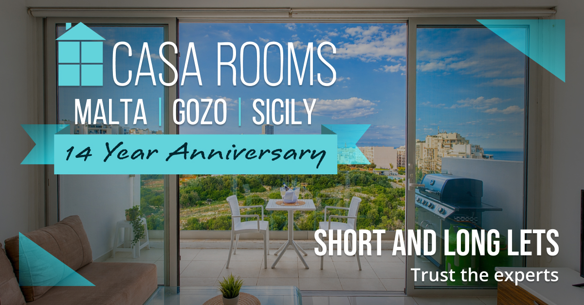 Casa Rooms celebrates 14 years of professional property management in Malta, Gozo and Sicily